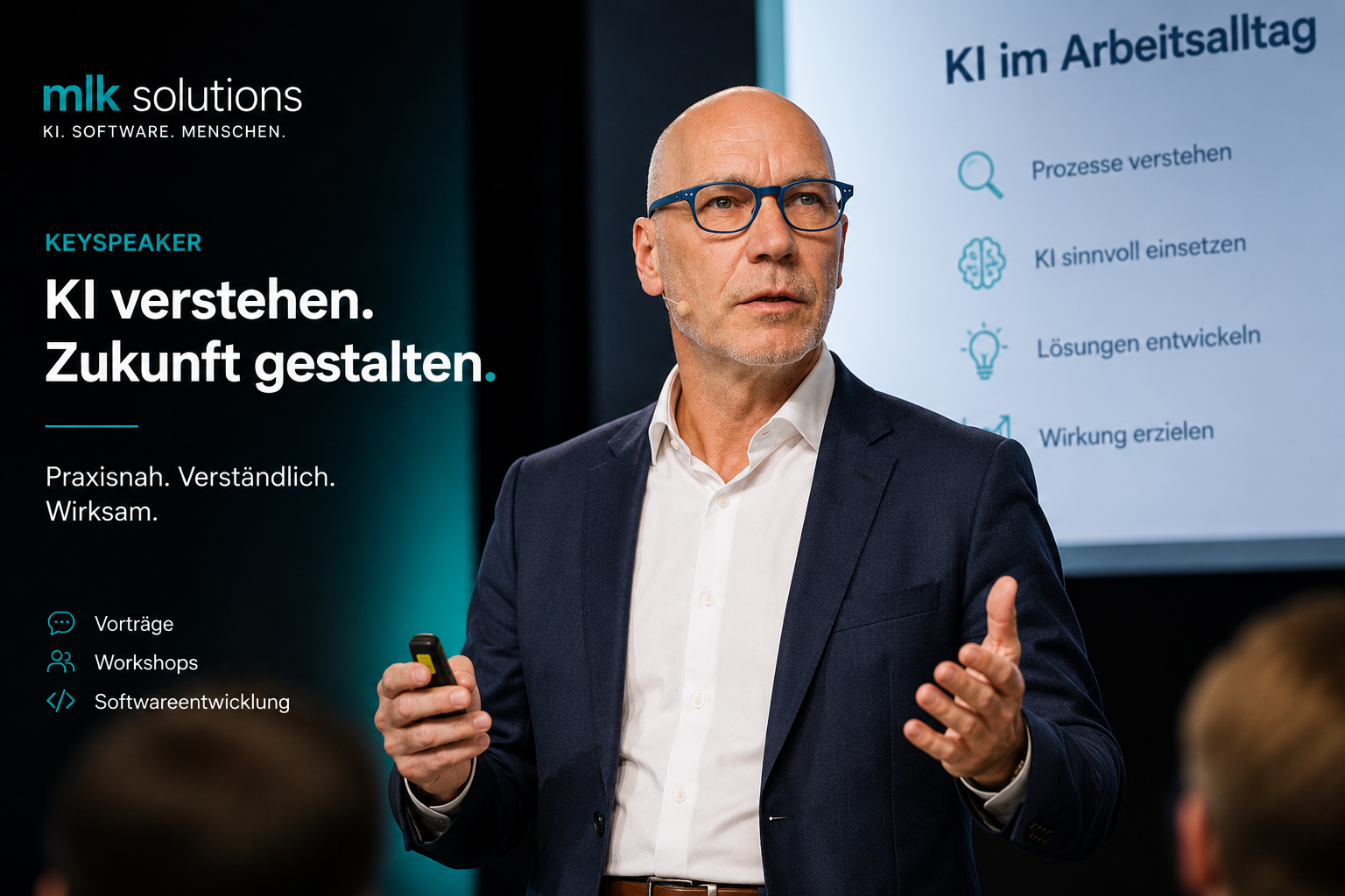 Michael Losse-Kostrewa als Keyspeaker bei einem KI-Vortrag